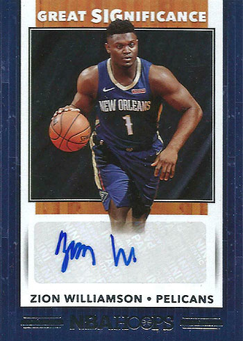 Zion Williamson Guide to 2019-20 Hoops Basketball Cards