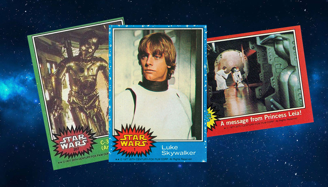 pile of old vintage 1977 original topps star wars trading cards