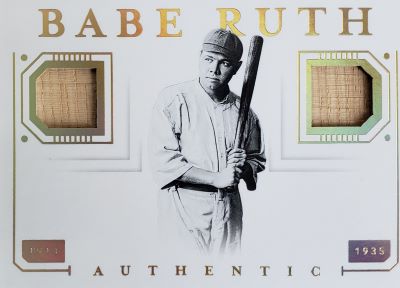 2019 National Treasures Ty Cobb/Babe Ruth Cut Autograph Dual Bat Pull