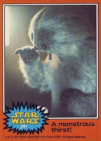 Topps Star Wars 1977 Blue Trading Card #14 Luke Checks Out His New Droid 