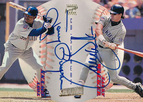 Tony Gwynn/Andres Galarraga - 1998 Stadium 'Co-Signers' AUTOGRAPHS