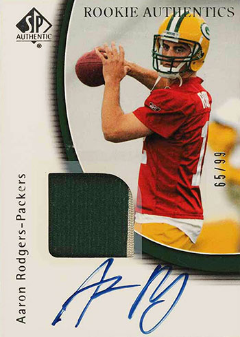 2020 Leaf Draft Football #91 Aaron Rodgers Pre-Rookie Trading Card Green Bay Packers 