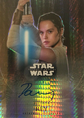2016 Topps Star Wars The Force Awakens Chrome Prism Autograph Daisy Ridley