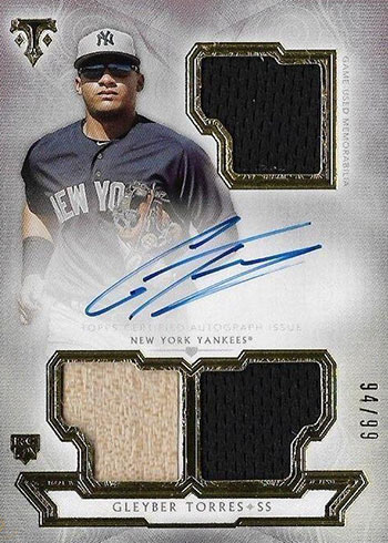Gleyber Torres Rookie Cup ASG Autographed Card Yankees No COA 
