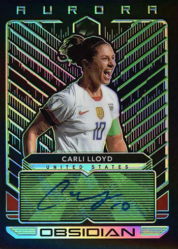 2019-20 Panini Obsidian Soccer Aurora Autographs Carli Lloyd