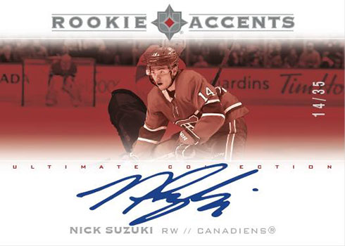 2019-20 Upper Deck Ultimate Collection Hockey Rookie Accents