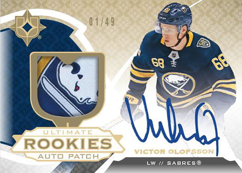 2019-20 Upper Deck Ultimate Collection Hockey Ultimate Rookies Autograph Patch