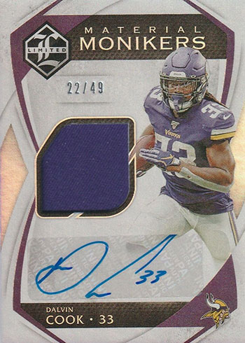 2018 PANINI LIMITED DALVIN COOK JERSEY PATCH #'D 30/75