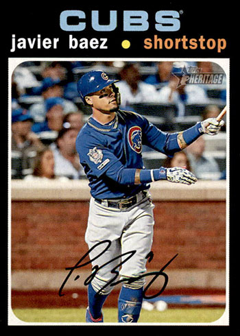  2020 Topps Heritage #142 Javier Baez NM-MT Chicago Cubs  Baseball MLB : Collectibles & Fine Art