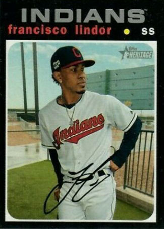 2020 Topps Heritage Baseball Variations Francisco Lindor Silver Team Name
