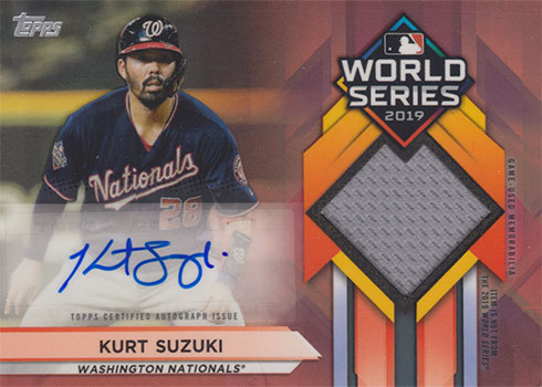 2020 Topps Series 1 Baseball World Series Champion Autograph Relics Kurt Suzuki