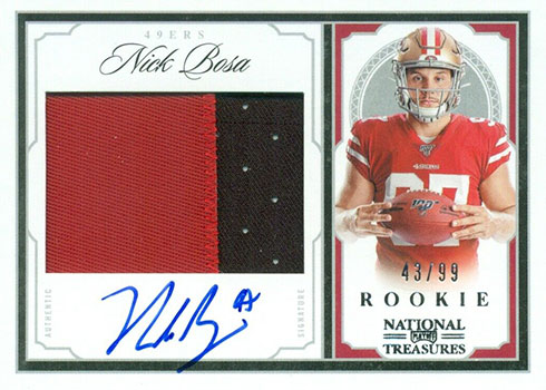 Nick Bosa Signed 2019 National Treasures Rookie Patch Card #5 BAS