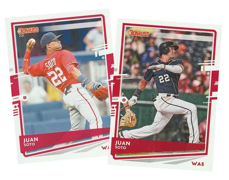 2020 Donruss Photo Variation Milestone Stat Line /50 Juan Soto