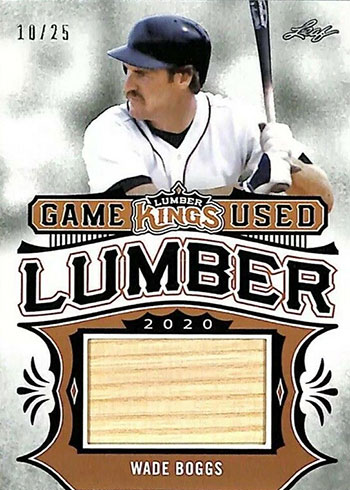 2021 Leaf Lumber Game Used Lumber Purple gul104 Wade Boggs Bat 7/9