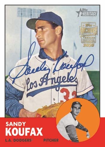 Sandy Koufax MLB Hand Signed Autographed 1956 Topps 26x36 Canvas