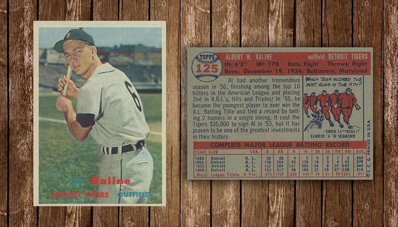 1964 Topps #250 Al Kaline Detroit Tigers Baseball Card VG stains on back