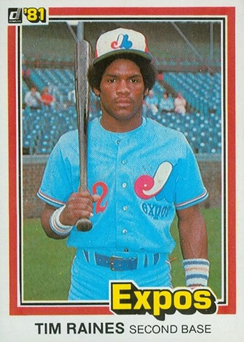 1981 Donruss Baseball Tim Raines