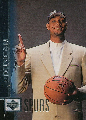 1997 Wheels Sports Rookie Thunder Draft Pick #1 Tim Duncan Rookie