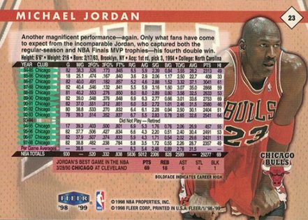 michael jordan fleer 21 card