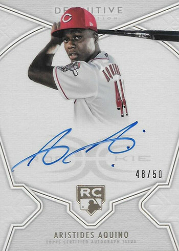 2020 Topps Definitive Collection Baseball Definitive Rookie Autographs Aristides Aquino