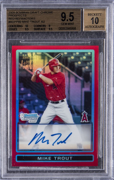 Mike Trout Rookie Refractor 2012 Bowman Chrome #FAS-TS, Angels 3X