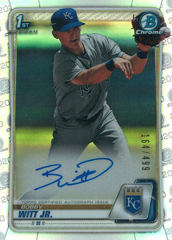 2020 Bowman Baseball Bobby Witt Jr. Chrome Autograph Refractor