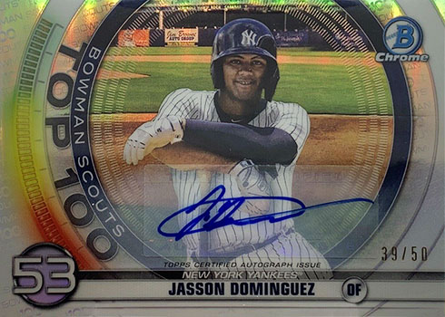 Jasson Dominguez New York Yankees Autographed Bowman Rookie Card with The  Martian Inscription