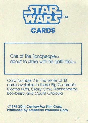 1978 General Mills Star Wars Reverse