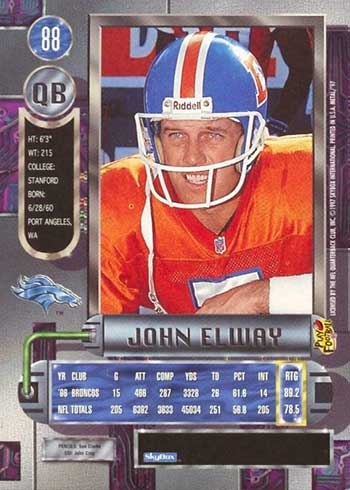 1997 Fleer Metal Universe John Elway Marvel Metal Capatain America NM  Broncos