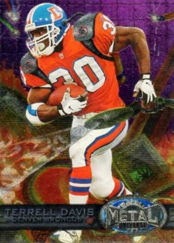 Deion Sanders 1997 Metal Universe Precious Metal Gems Red #135