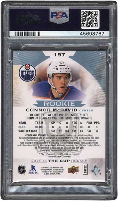 Connor McDavid ROOKIE CARD 2015-16 UPPER DECK FUSION HOT INVESTMENT RC Mint! 