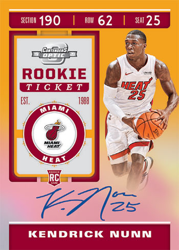 2019-20 Panini Contenders Optic Basketball Rookie Ticket Autographs Gold