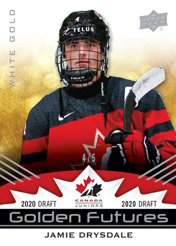 2020-21 Upper Deck Team Canada Juniors Hockey Golden Futures White Gold