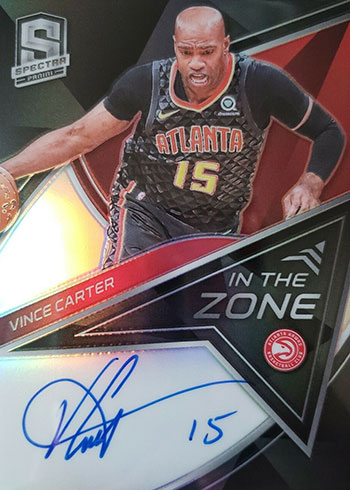 2019-20 Panini Spectra Basketball In the Zone Autographs Vince Carter