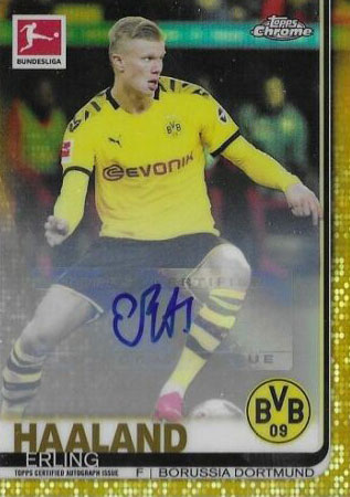 2019-20 Topps Chrome Bundesliga Soccer Erling Haaland Autograph Gold Refractor