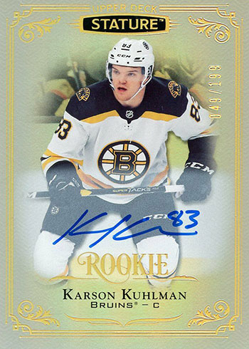 2019-20 Upper Deck Stature Hockey Karson Kuhlman Autograph