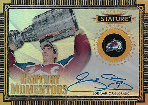 2019-20 Upper Deck Stature Hockey Century Momentous Autographs Joe Sakic