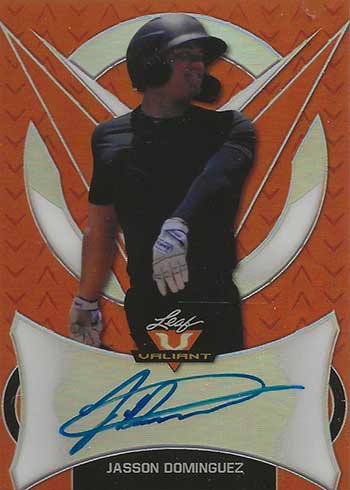 2020 Leaf Valiant Baseball Jasson Dominguez Autograph Orange
