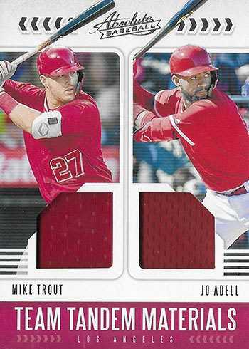 Joe Adell player worn jersey patch baseball card (Los Angeles Angels) 2020  Panini Elite Extra Prospect Materials #PMJA