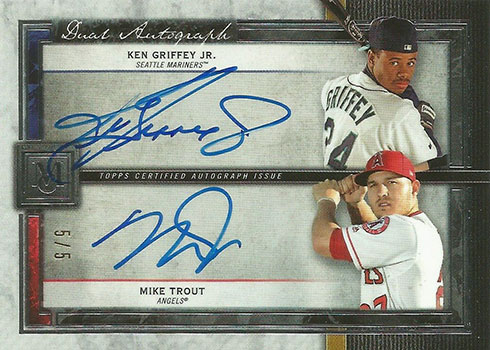2020 Topps Museum Collection Baseball Dual Autographs Ken Griffey Jr. Mike Trout