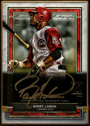 2020 Topps Museum Collection Baseball Framed Autographs Gold Barry Larkin