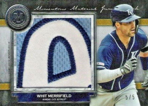 Whit Merrifield 2019 Topps Museum Collection Dual Patch/Autographed Card  #145/199