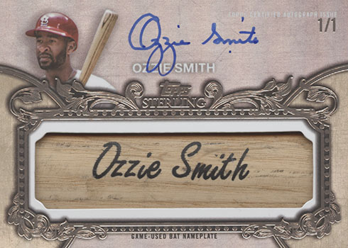 2020 Topps Sterling Baseball Autographs Bat Nameplates Ozzie Smith