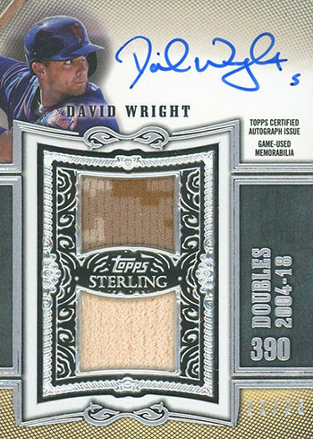 David Wright Autographed Card 2023 Topps Sterling Season Triple Relic #  SSAR-DW Ltd to 10