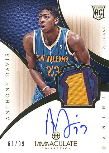 2012-13 Immaculate Anthony Davis RC Auto Patch