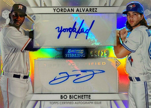 2020 Bowman Sterling Baseball Dual Refractor Autographs Yordan Alvarez Bo Bichette