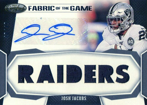 2020 Panini Certified Football Fabric of the Game Signatures Josh Jacobs