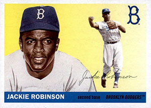 Jackie Robinson 2013 Topps Archives Baseball Series Mint Card #86 Picturing This Hall of Famer in His White Brooklyn Dodgers Uniform Shipped in a Protective Screwdown Holder! Great Looking Card Based Upon the Original 1982 Topps Design 