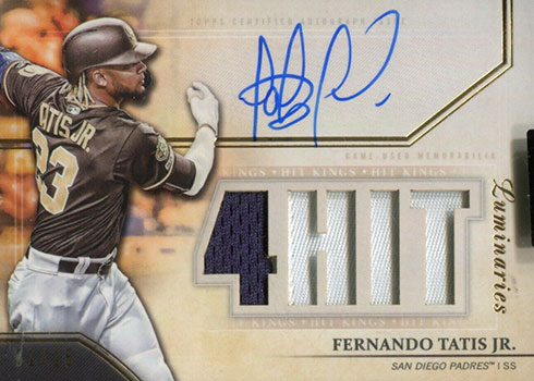 2020 Topps Luminaries Baseball Hit Kings Autograph Patch Fernando Tatis Jr.