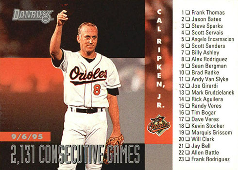 Cal Ripken, Jr. Baseball w/stand 2131 Consecutive Games with COA